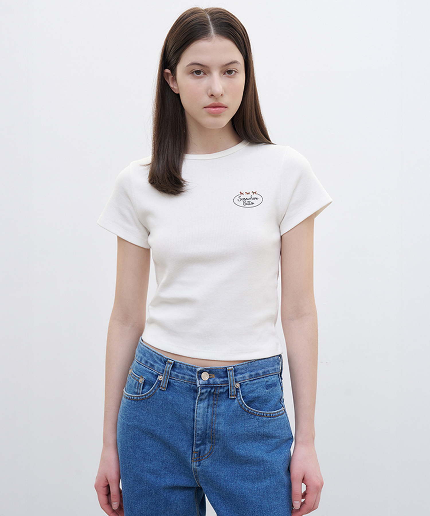 Trio Puppy Logo Top - Ivory