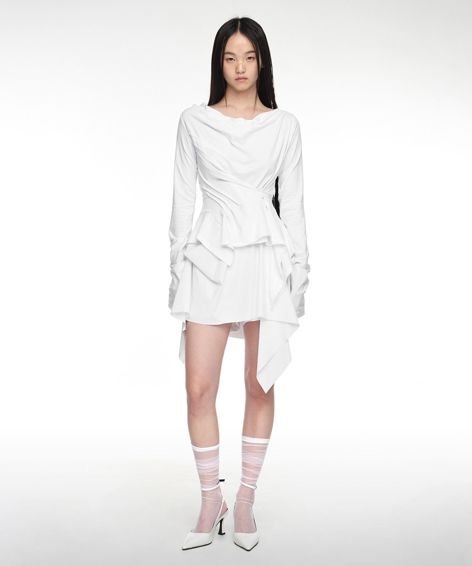 BUSTIER LAYERED DRESS IVORY | ファッション通販サイト NUGU