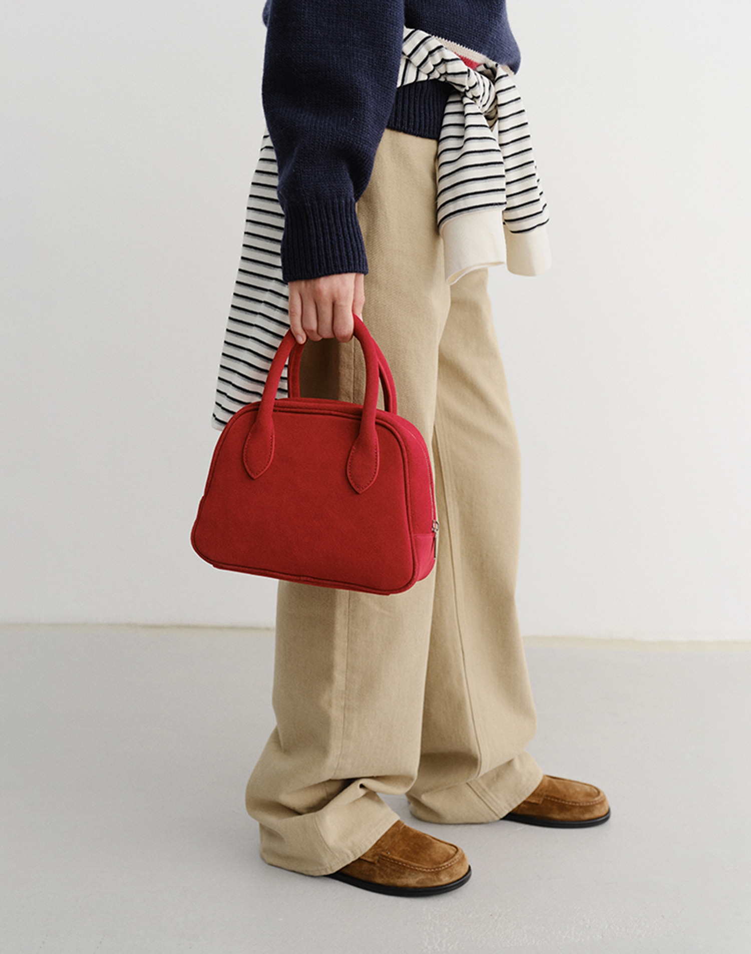 SUEDE BOSTON TOTE BAG RED_UDBA5F202R2