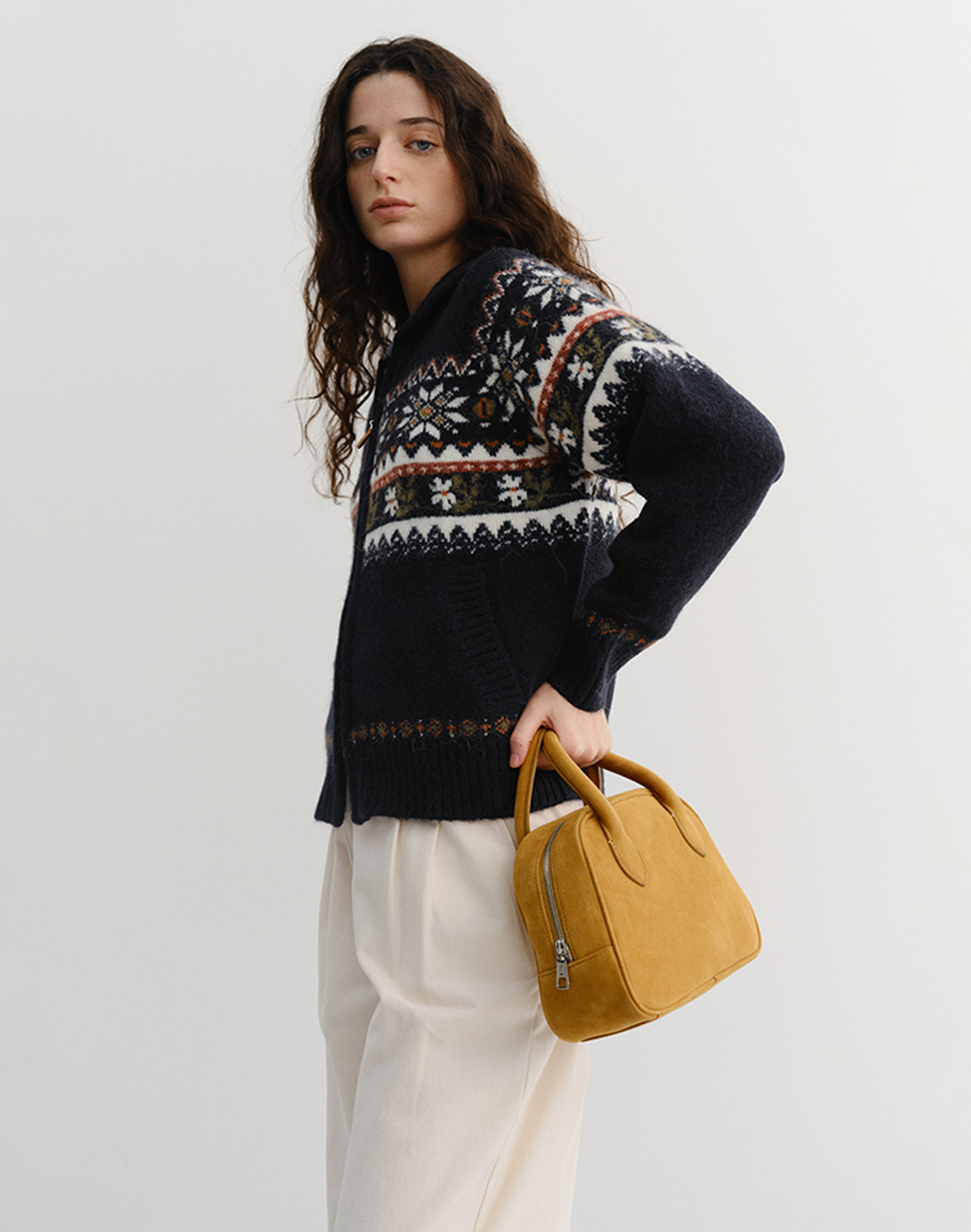 SUEDE BOSTON TOTE BAG YELLOW_UDBA5F202Y2