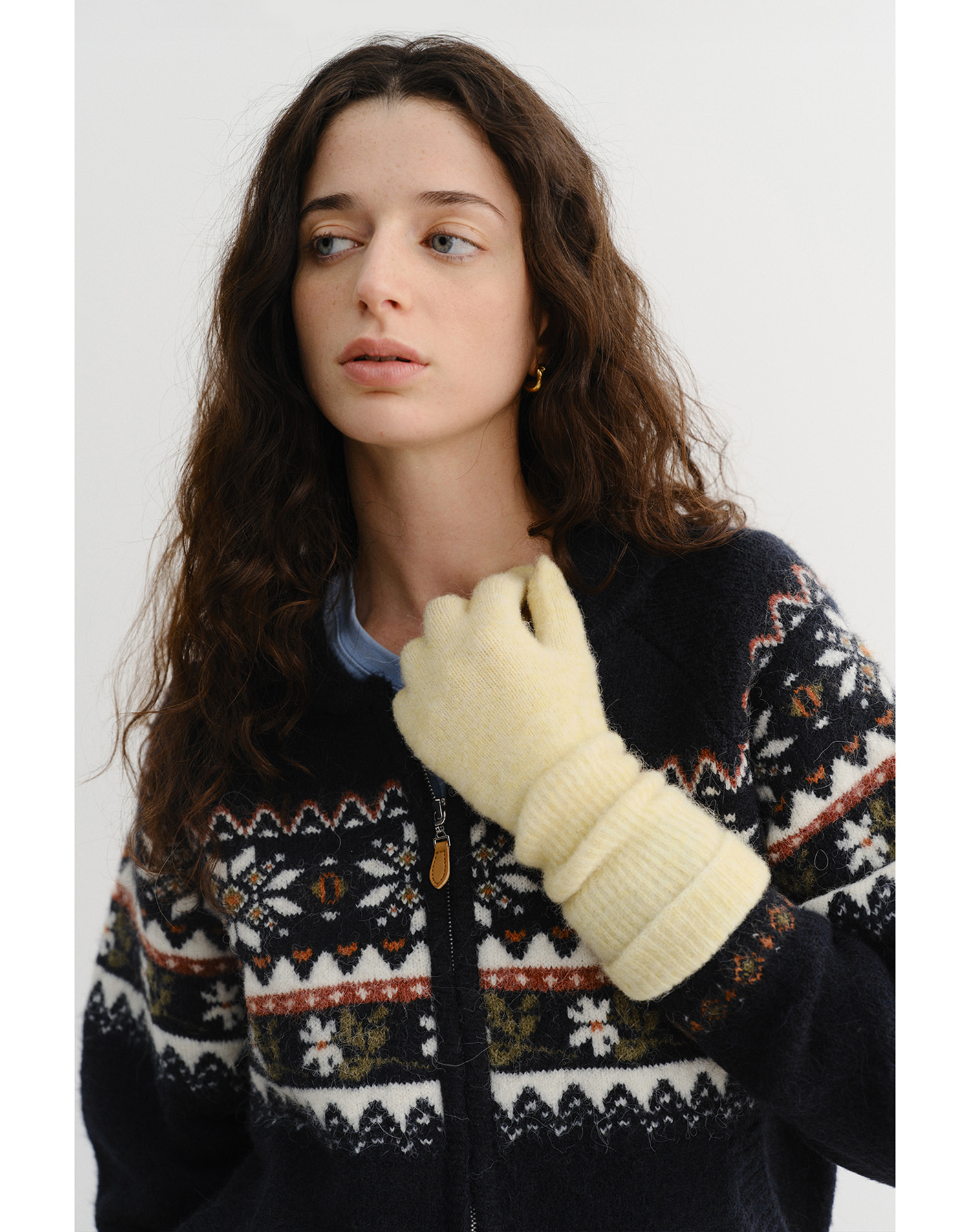 ALPACA LONG GLOVES SOFT YELLOW_UDGL5F101Y1