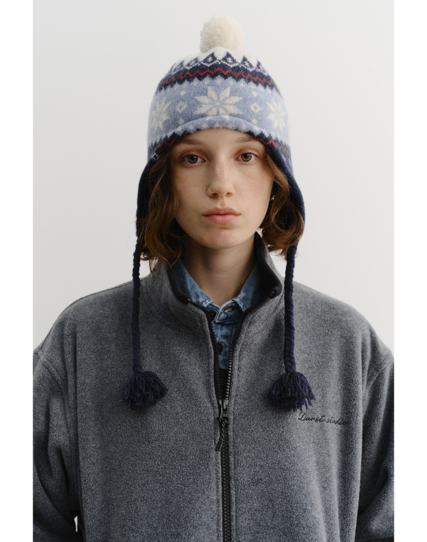 POMPOM TAIL BEANIE NAVY_UDHE5F103N2