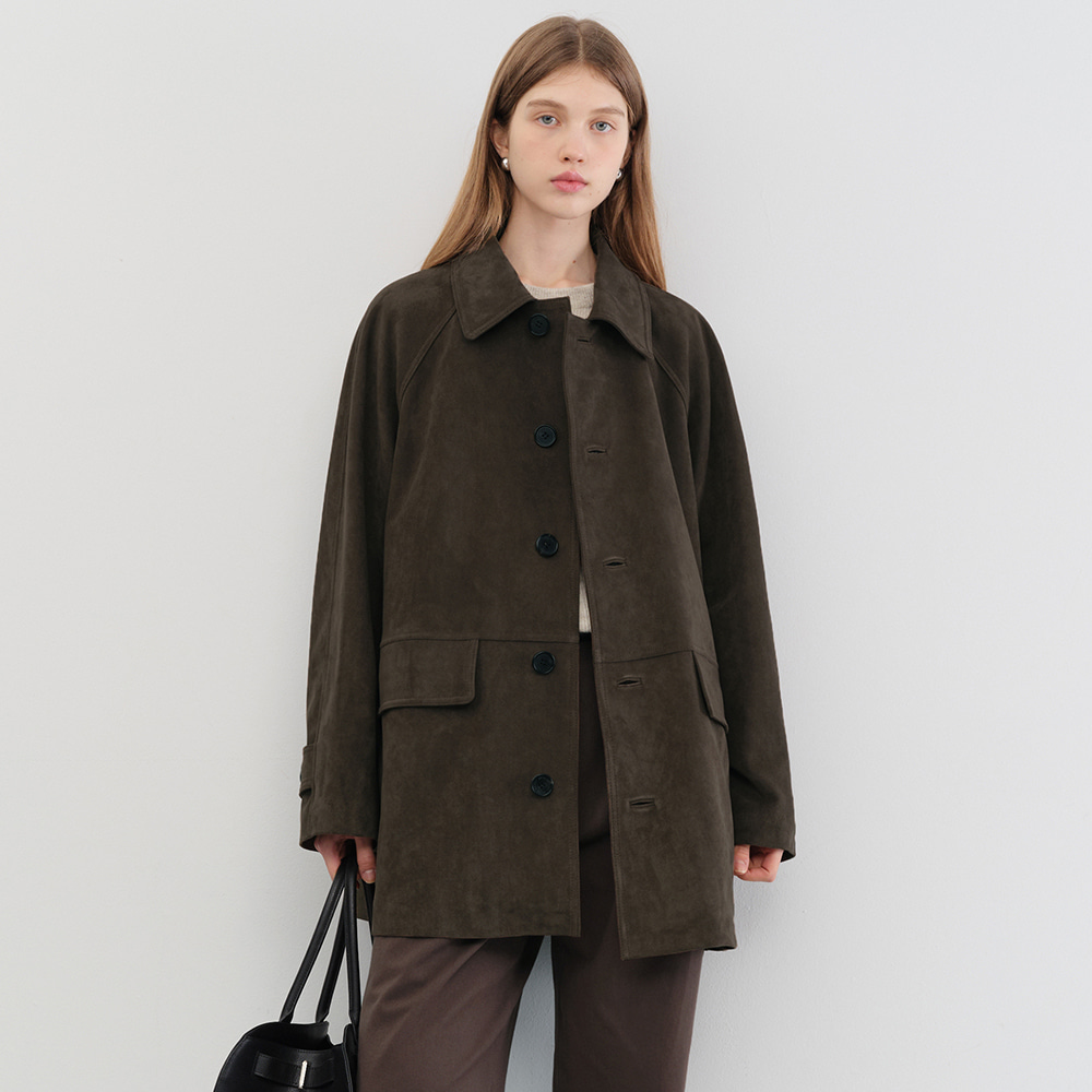 UNISEX LILY ALTER-SUEDE HALF JACKET ETOUPE KHAKI_UDJA5C102K1