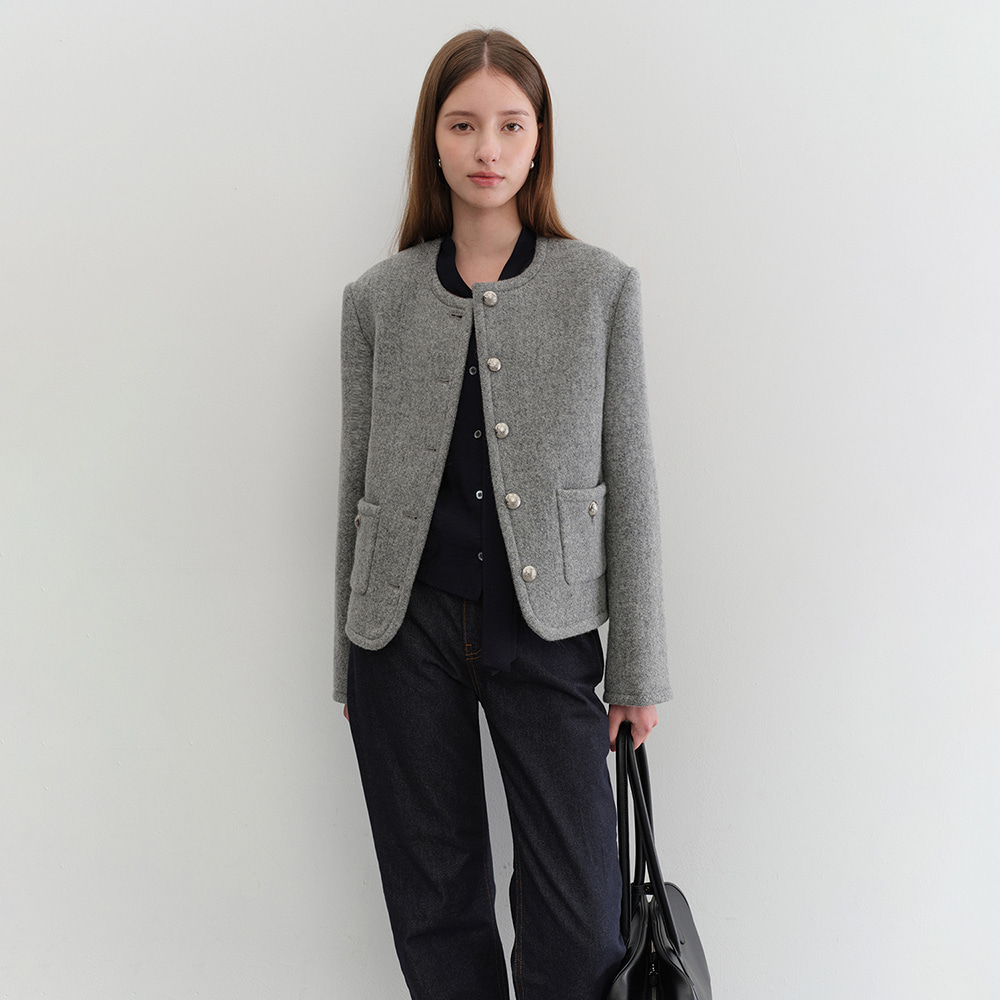 CLASSIC TWEED JACKET MELANGE GREY_UDJA5C203G2