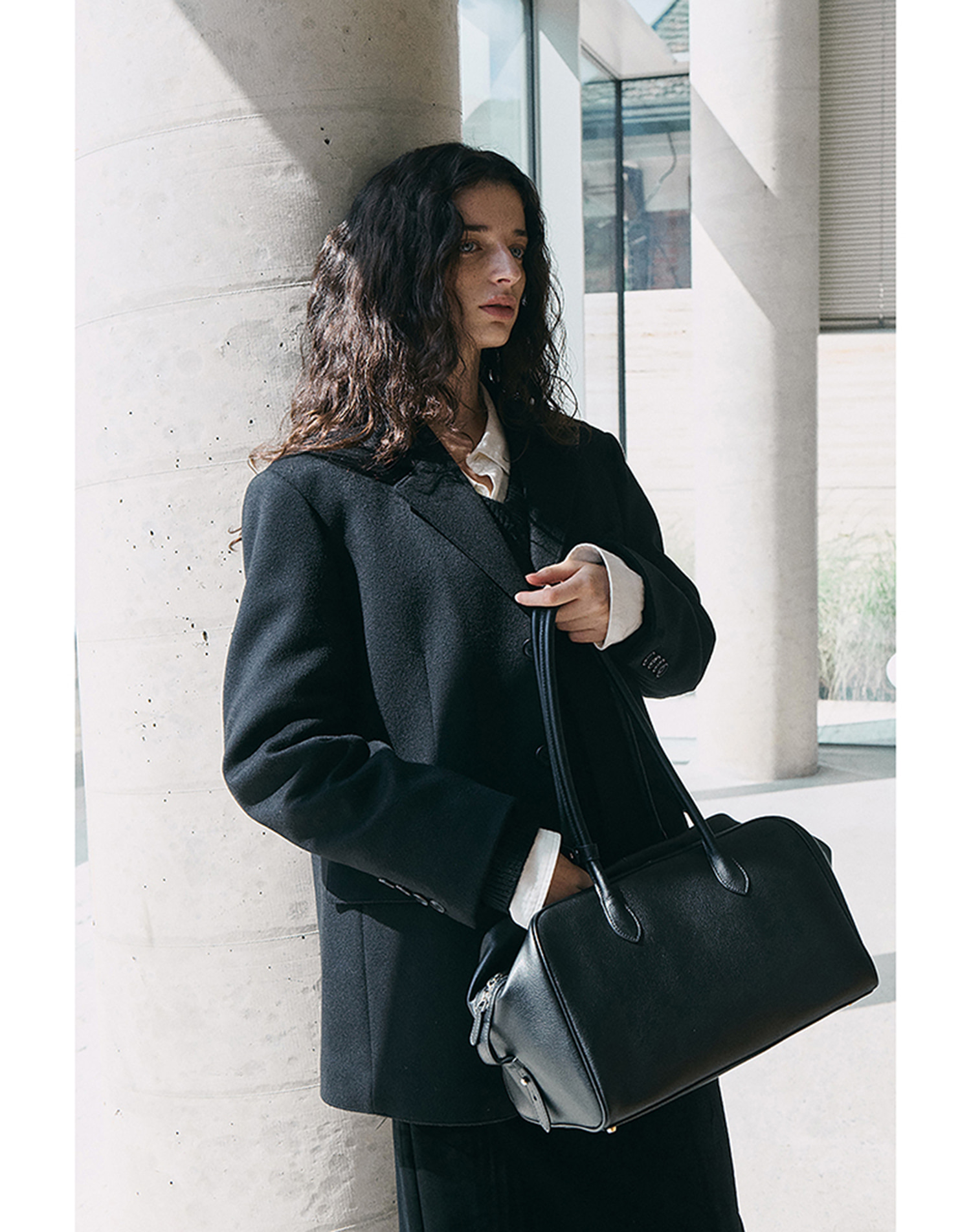 UNISEX 3 BUTTON CASHMERE JACKET BLACK_UDJA5D122BK