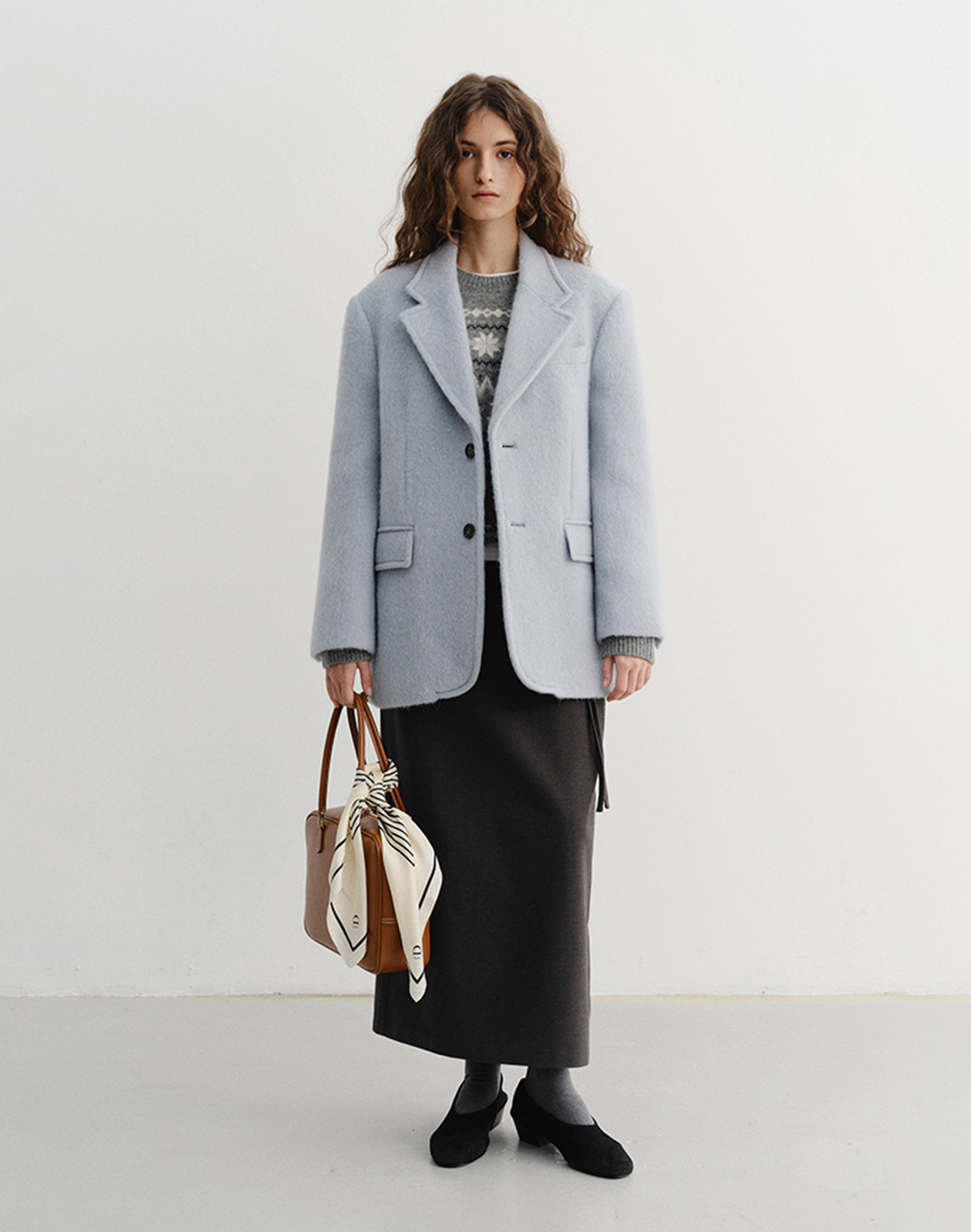 UNISEX ALPACA BLAZER COAT GREYISH BLUE_UDJA5D123B1