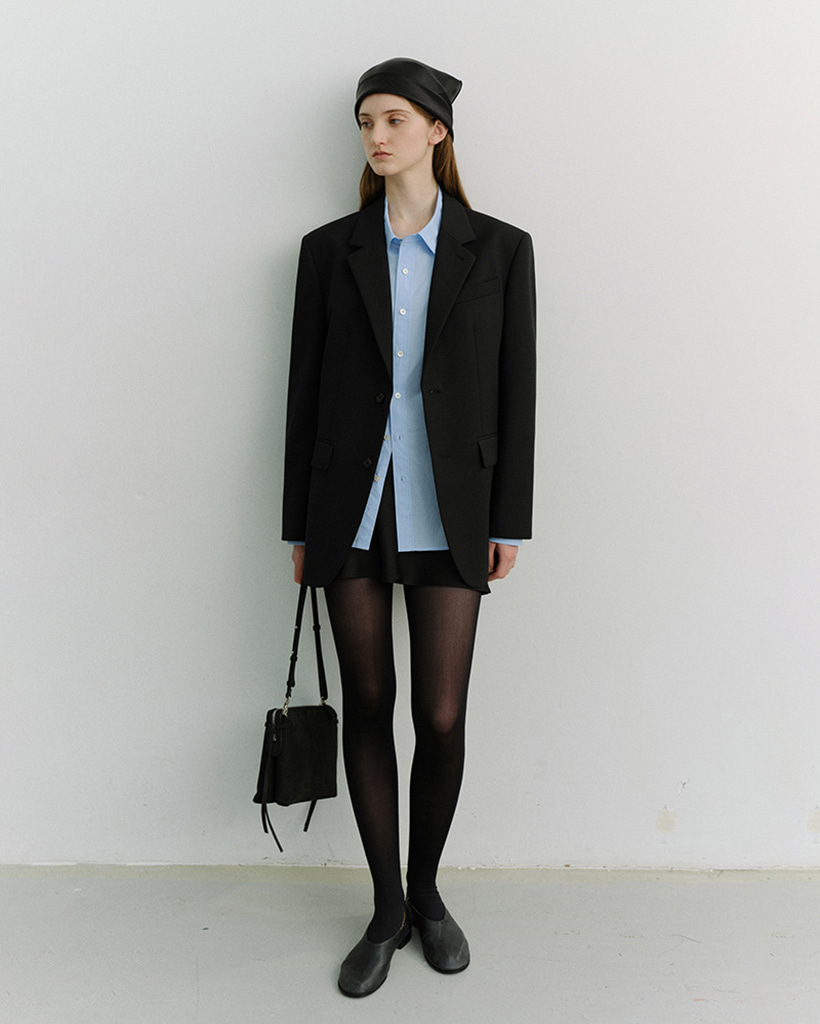 UNISEX 2 BUTTON WOOL BLAZER BLACK_UDJA6A102BK | ファッション通販