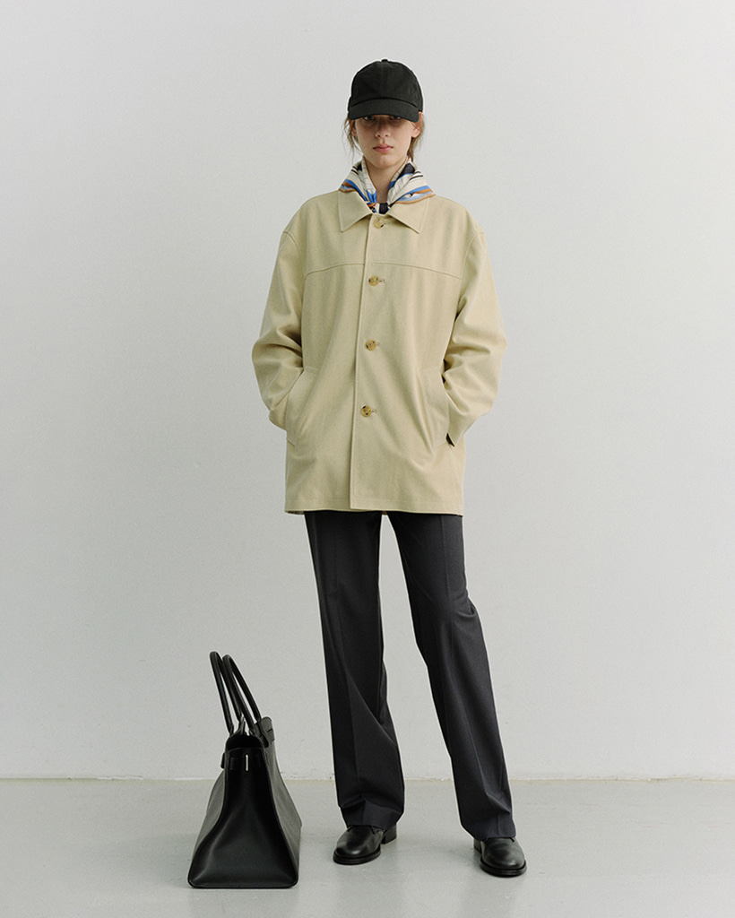 UNISEX ALTER-SUEDE HALF JACKET CREAM BEIGE_UDJA6A106CR