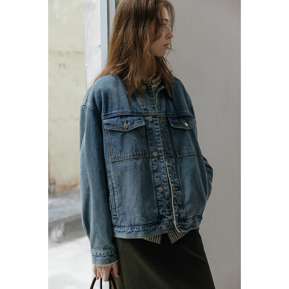 ユニセックス) ヴィンテージライクデニムウォークジャケット