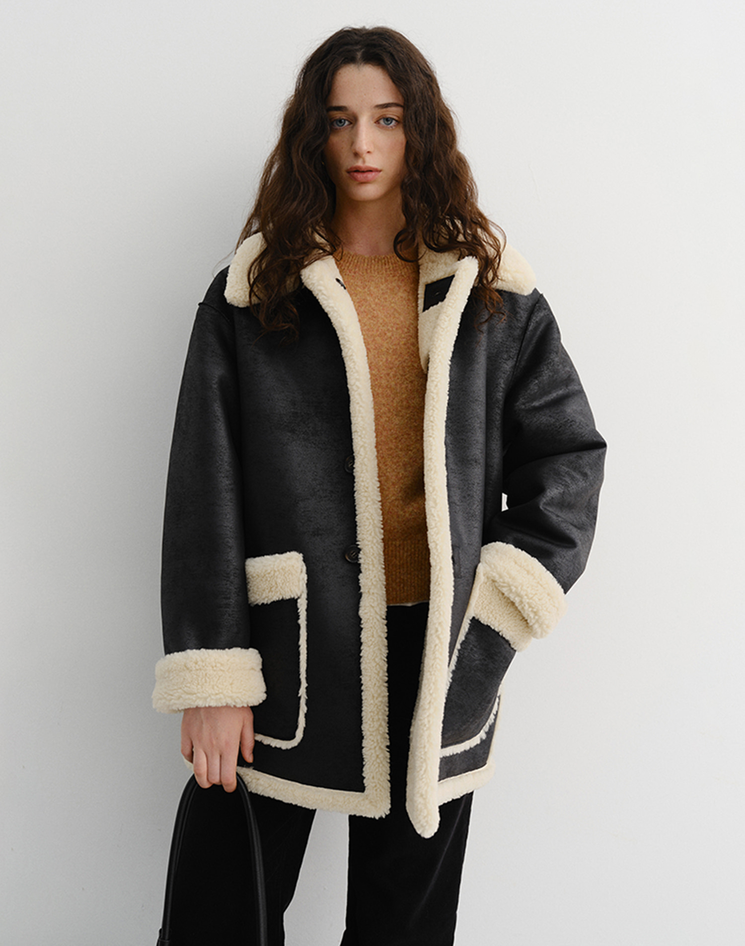 UNISEX REVERSIBLE SHEARLING JACKET BLACK_UDJU5D121BK