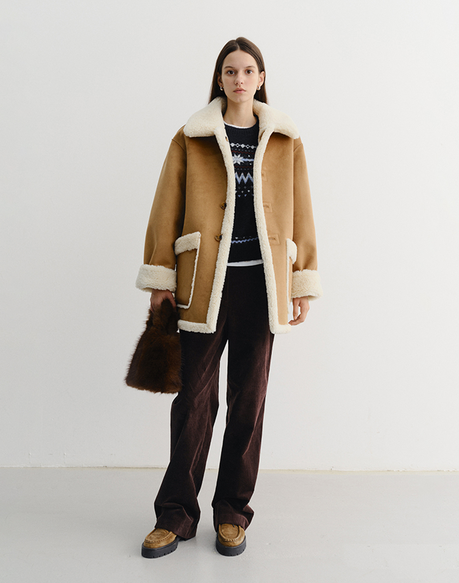 UNISEX REVERSIBLE SHEARLING JACKET CAMEL_UDJU5D121CM