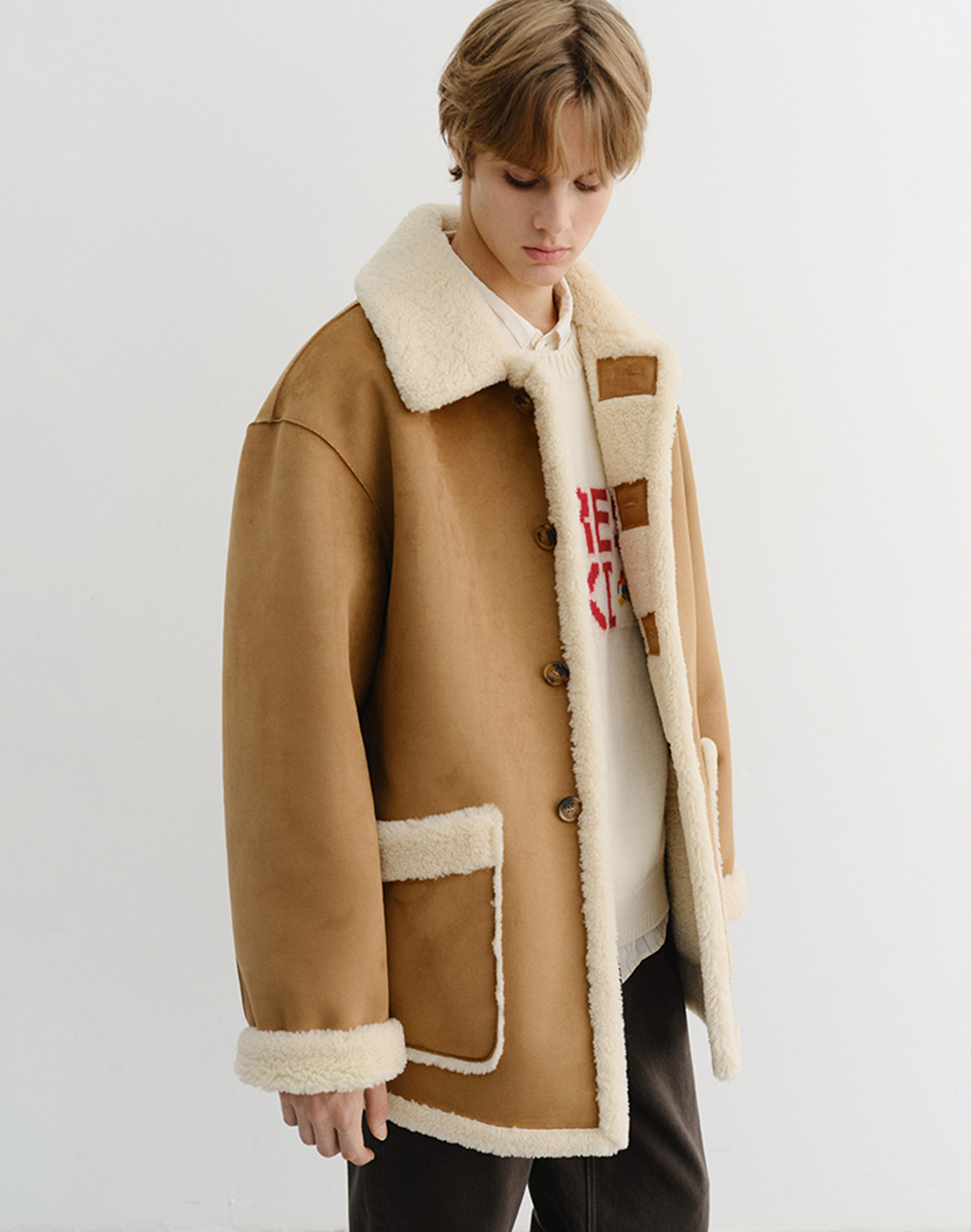 UNISEX REVERSIBLE SHEARLING JACKET CAMEL_M_UDJU5D121CM