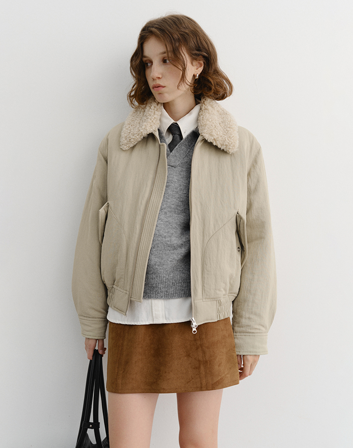 UNISEX FLIGHT PADDED JACKET BEIGE_UDJU5D125I2