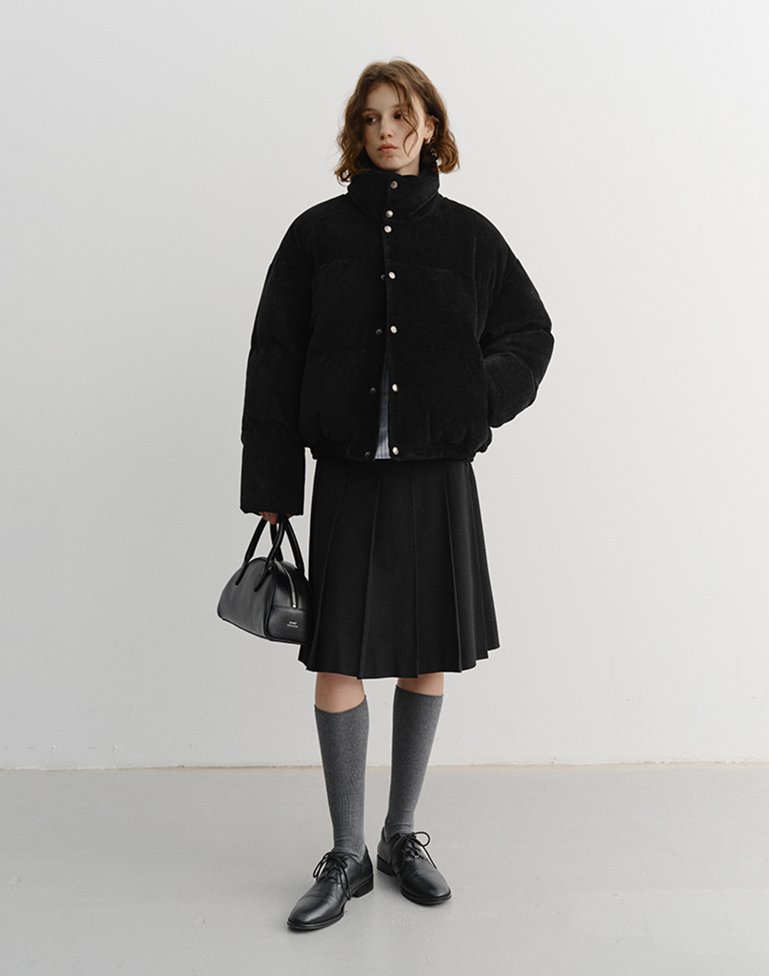 UNISEX VOLUME GOOSE DOWN JACKET VELVET BLACK_UDJU5D136BK