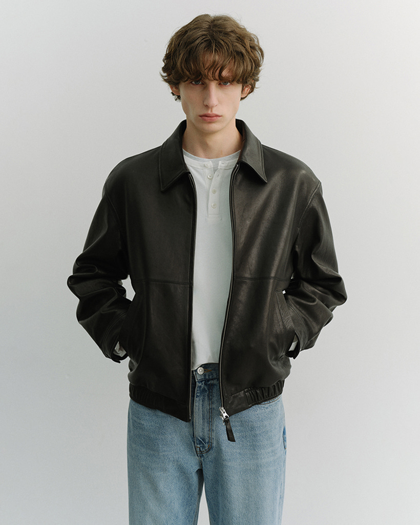 UNISEX DRIZZLER LEATHER JACKET BLACK_M_UDJU6A105BK