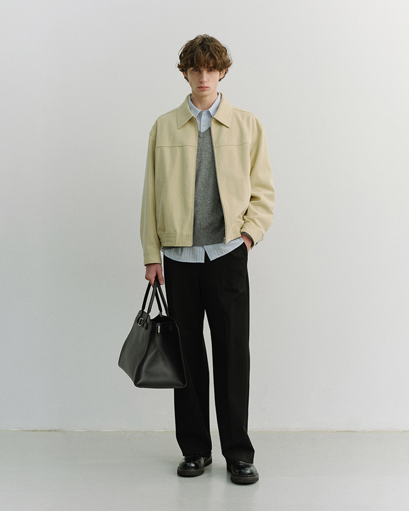 UNISEX ALTER-SUEDE COLLARED BLOUSON CREAM_M_UDJU6A107CR