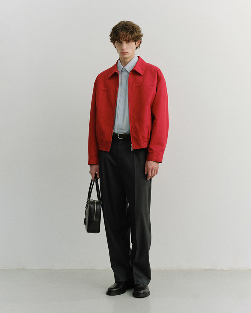 UNISEX COLLARED BLOUSON JACKET RED_M_UDJU6A109R2