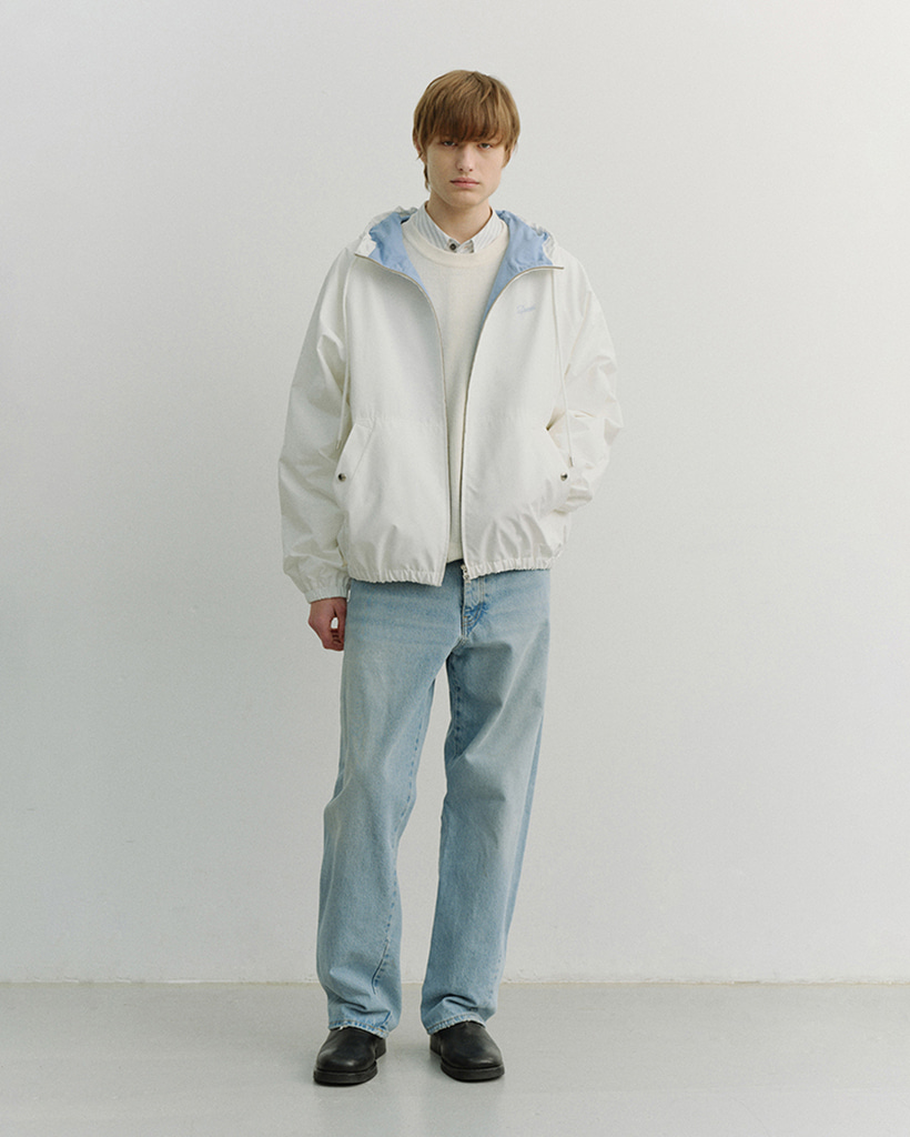 UNISEX LOGO WINDBREAKER WHITE SOFT BLUE_M_UDJU6A113WT