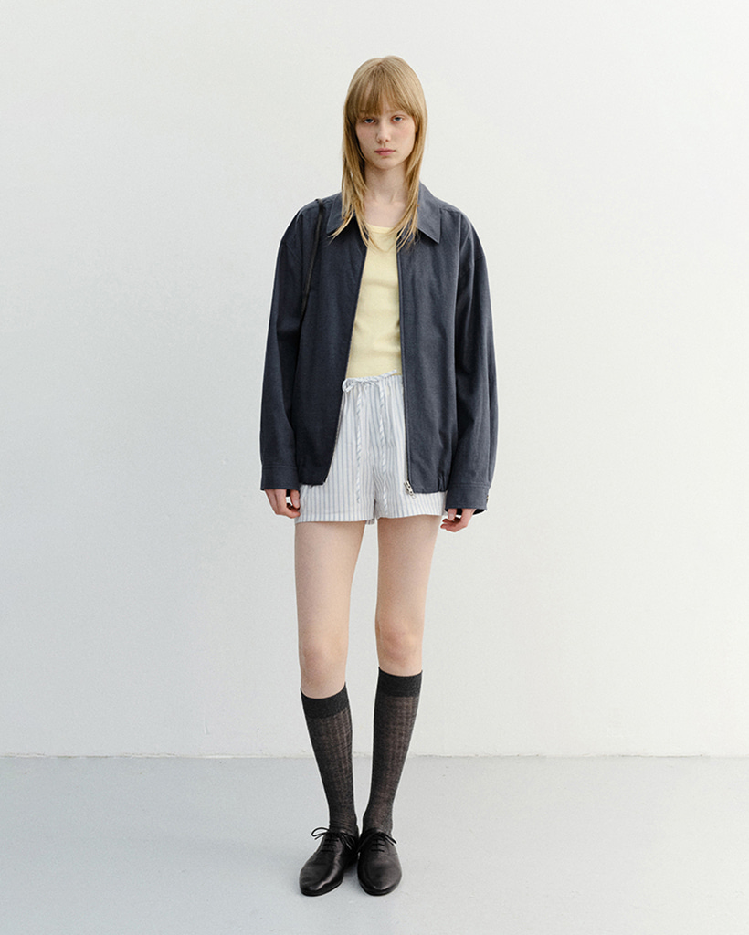 UNISEX COLLARED LIGHT BLOUSON JACKET SMOKY NAVY_UDJU6B121N3