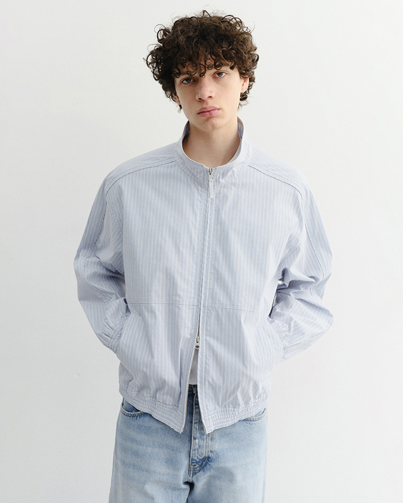 UNISEX SUMMER HARRINGTON JACKET SOFT BLUE STRIPE_M_UDJU6B122B1