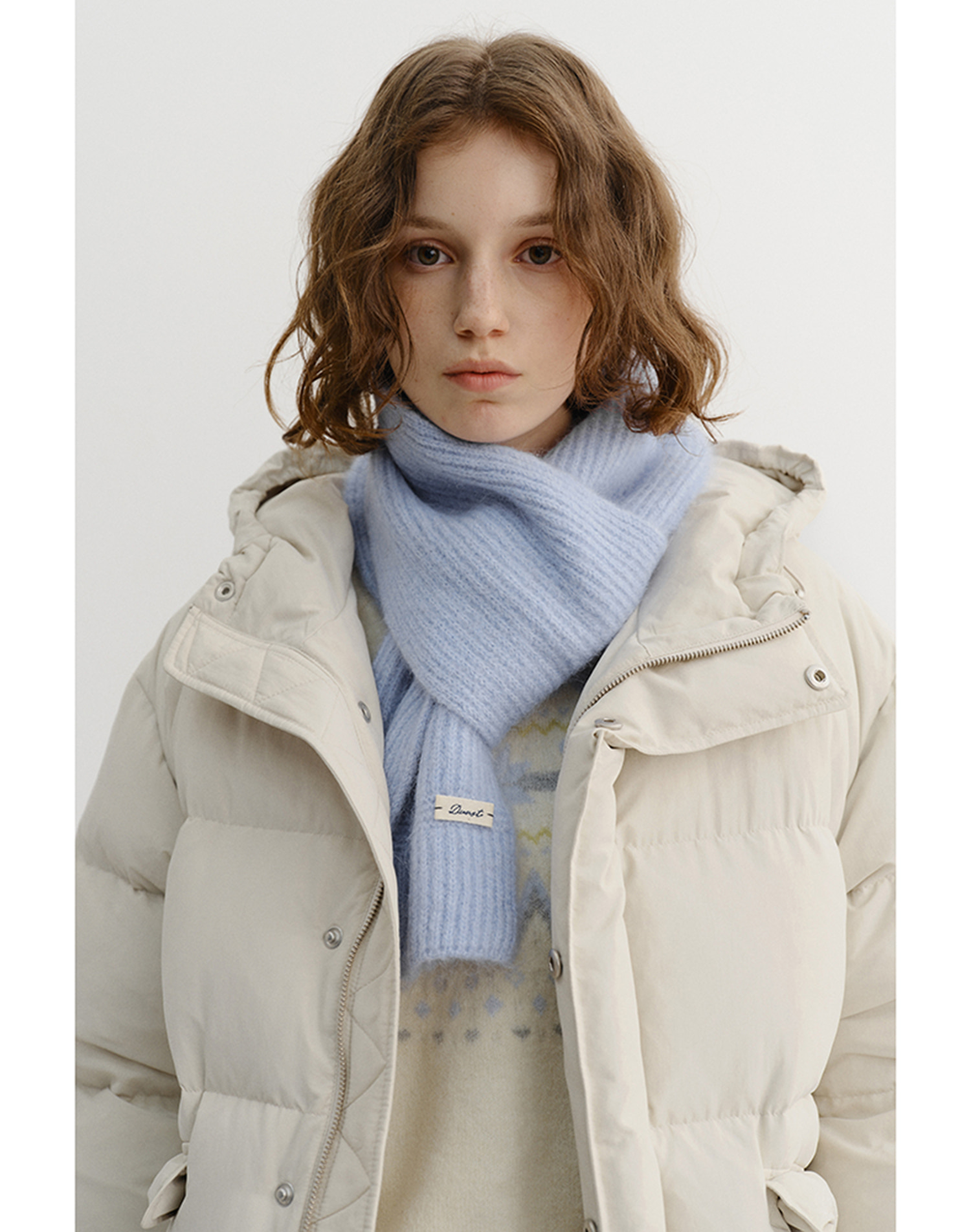 UNISEX KNITTED ALPACA MUFFLER SOFT BLUE_UDMU5F101B1