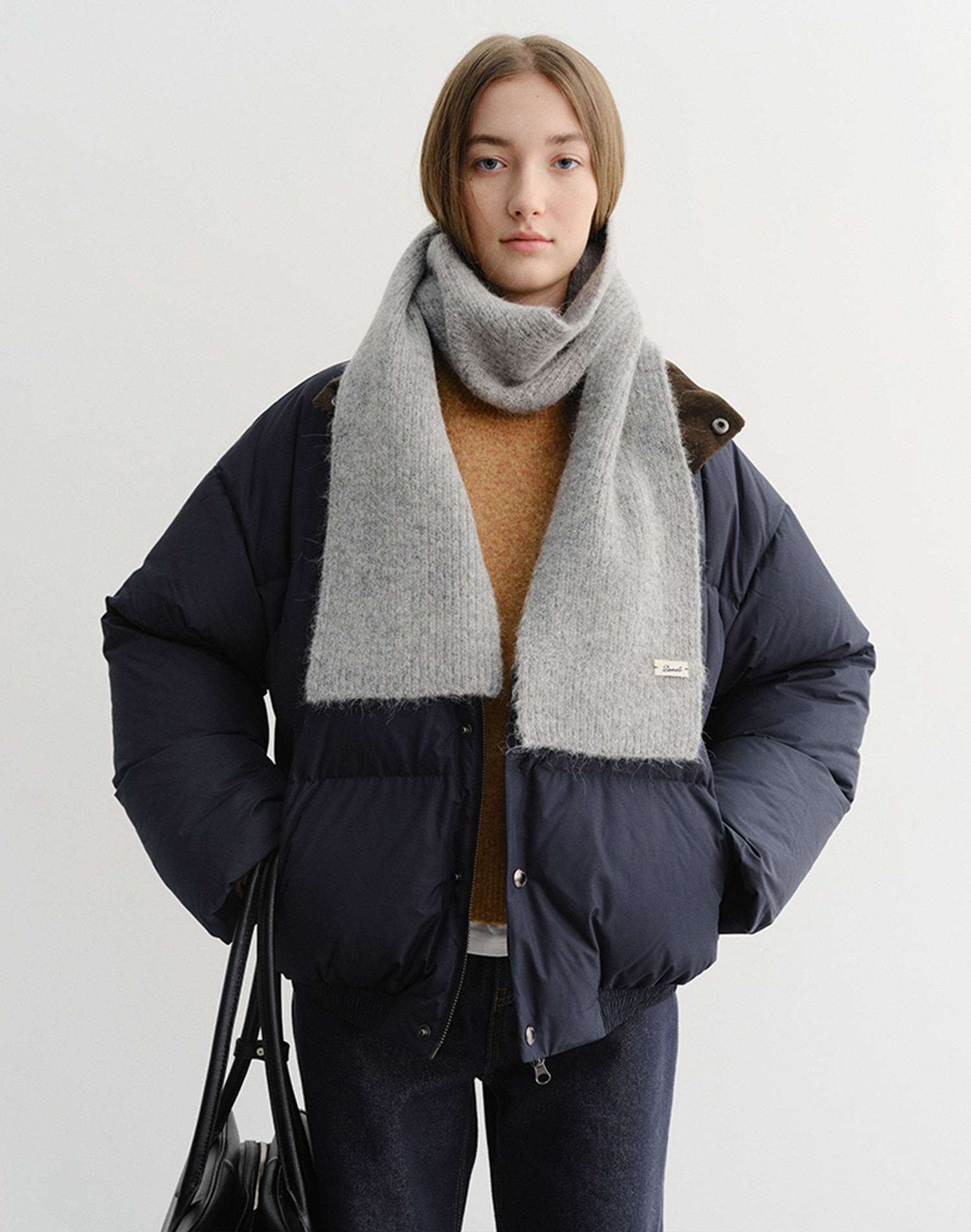 UNISEX KNITTED ALPACA MUFFLER LIGHT GREY_UDMU5F101G1