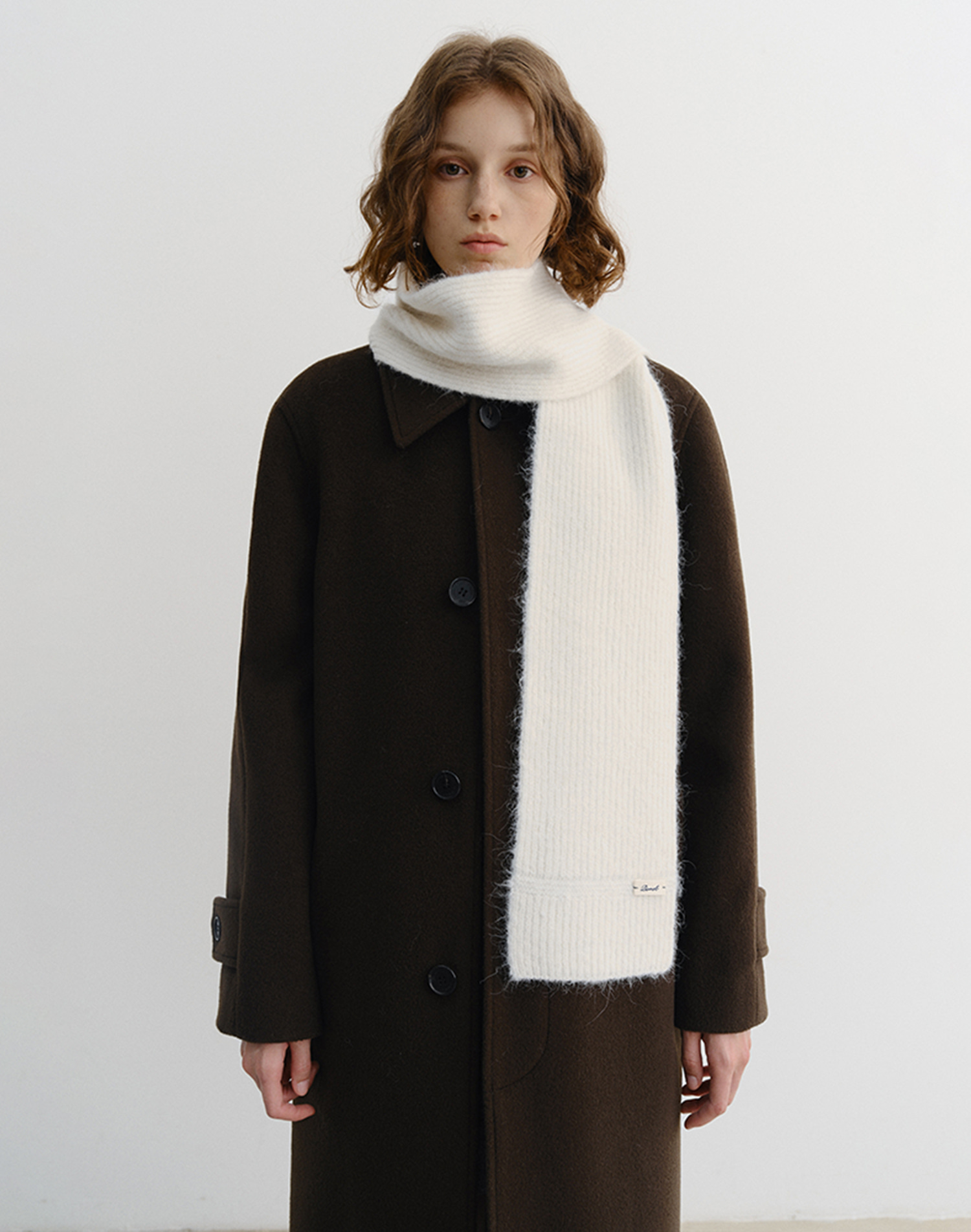 UNISEX KNITTED ALPACA MUFFLER IVORY_UDMU5F101IV