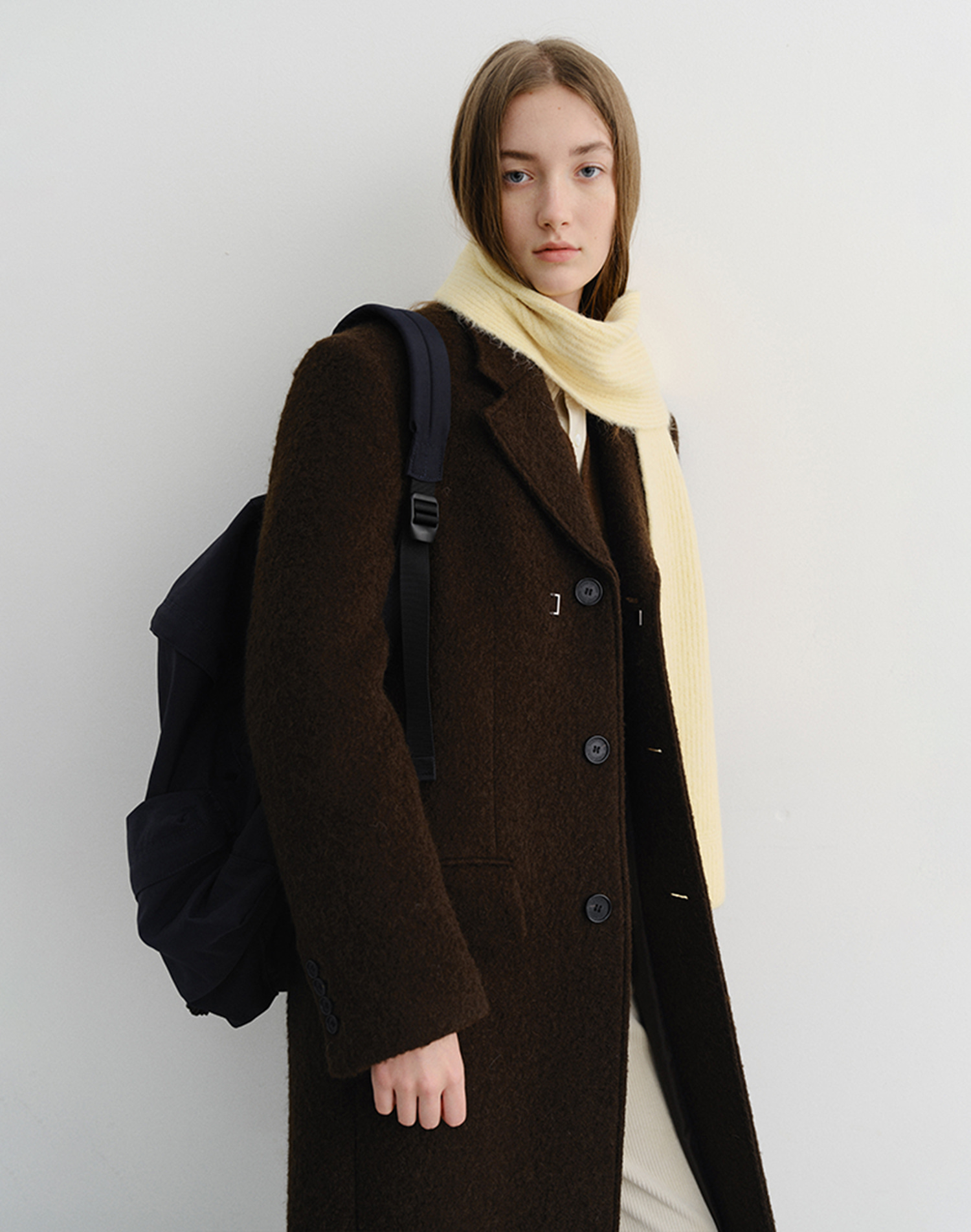 UNISEX KNITTED ALPACA MUFFLER SOFT YELLOW_UDMU5F101Y1