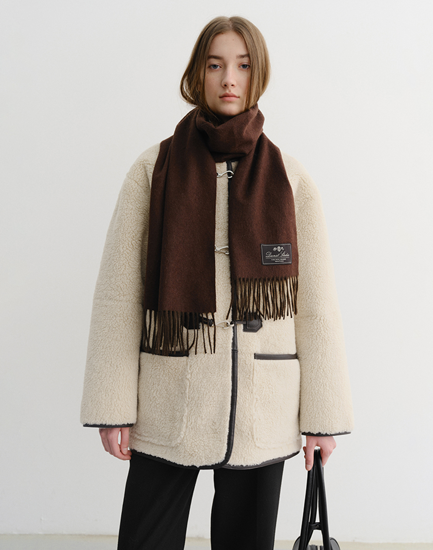 UNISEX CASHMERE MUFFLER DARK BROWN_UDMU5F103W3