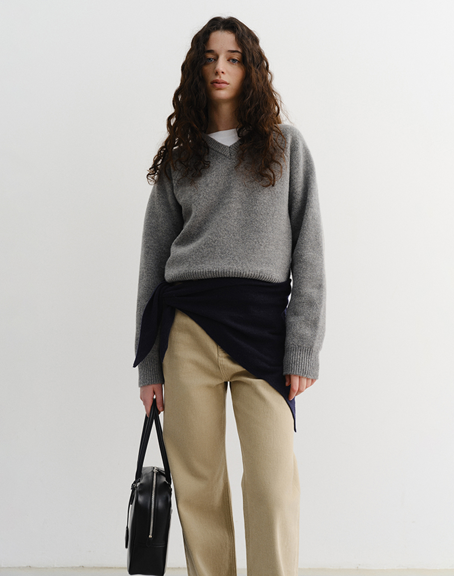 CASHMERE LAYERED MUFFLER DARK NAVY_UDMU5F105N3