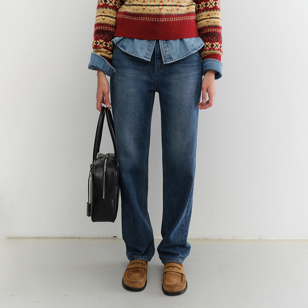 ESSENTIAL STRAIGHT JEANS BRUSHED BLUE_UDPA5C204B3