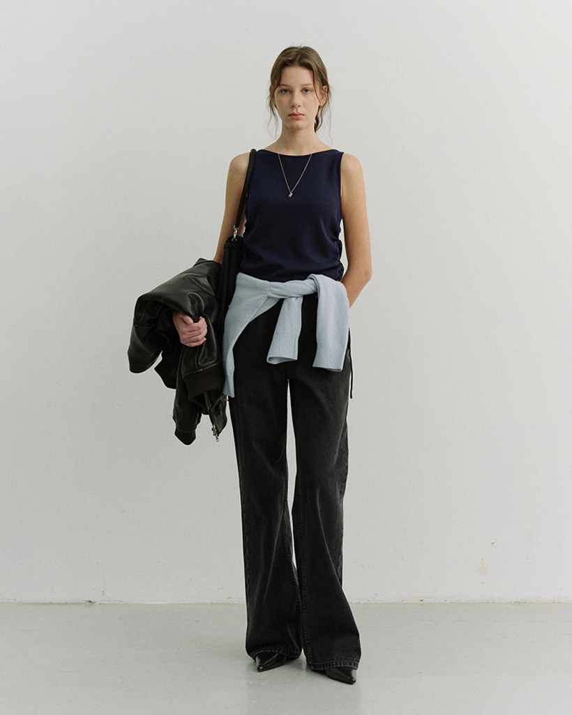 RELAXED FLARED JEANS BLACK_UDPA6A211BK