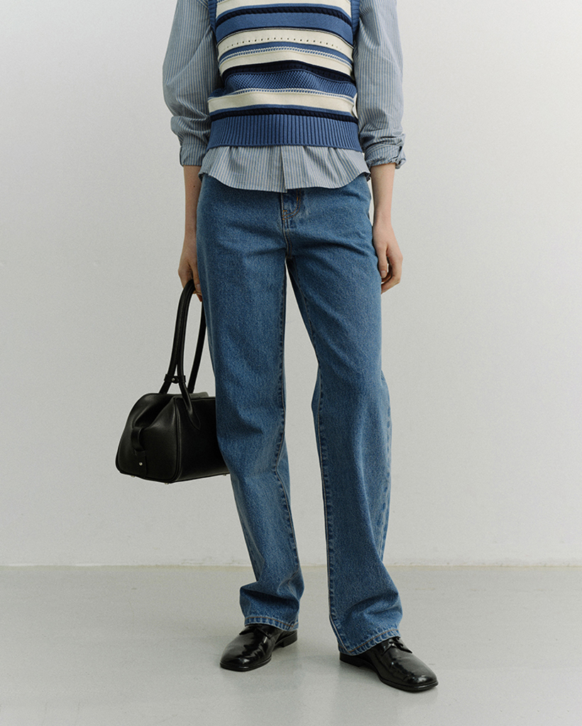 ESSENTIAL STRAIGHT FULL LENGTH JEANS CLASSIC BLUE_UDPA6A217B2