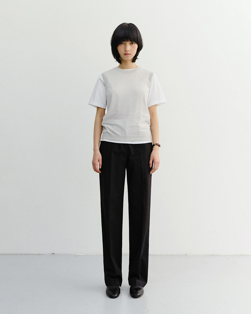 SUMMER STRAIGHT CHINO SLACKS BLACK_UDPA6B228BK