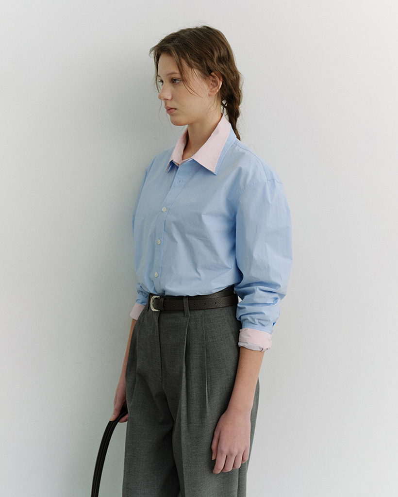 UNISEX SOFT POPLIN SHIRT SOFT BLUE_UDSH6A103B1