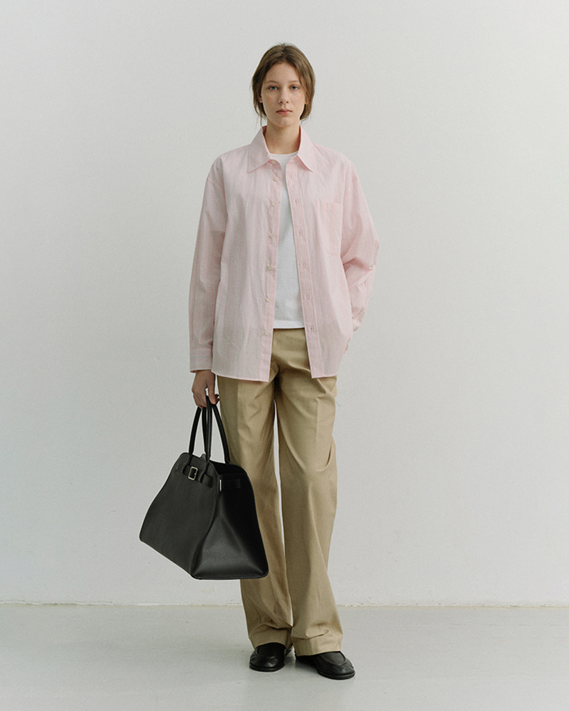 UNISEX OVERSIZED STRIPED SHIRT SOFT PINK STRIPE_UDSH6A104P1