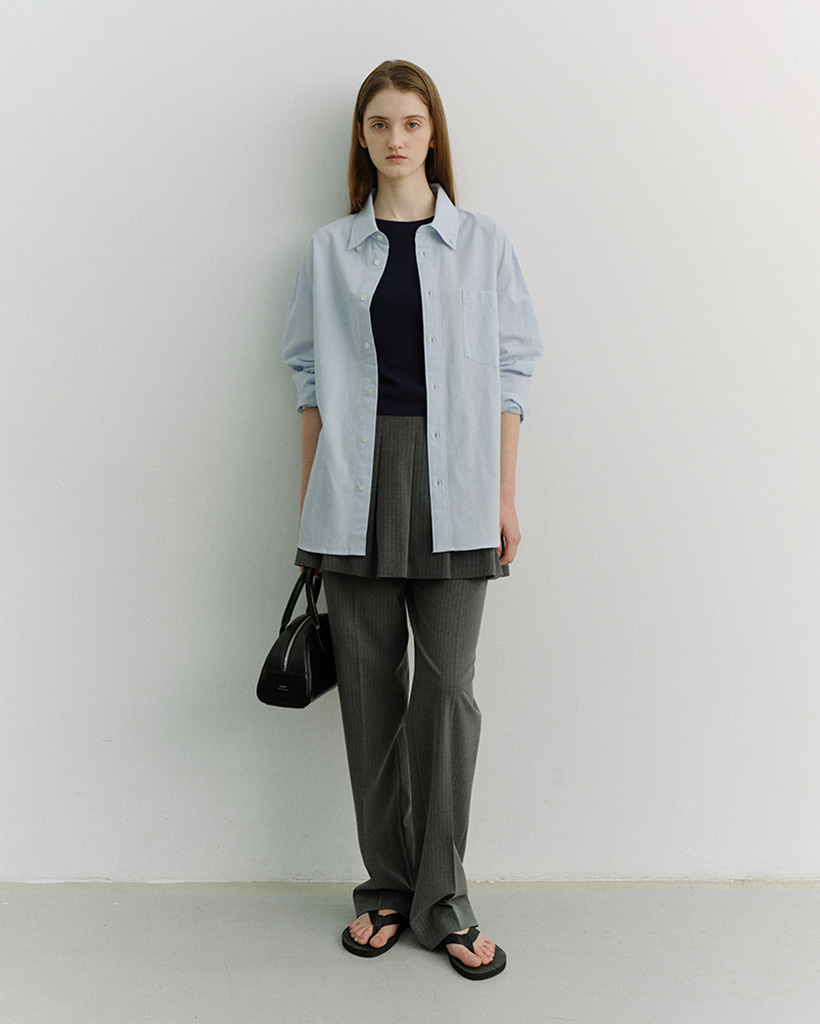 UNISEX OVERSIZED BD STRIPED SHIRT BLUE GREY STRIPE_UDSH6A115G1
