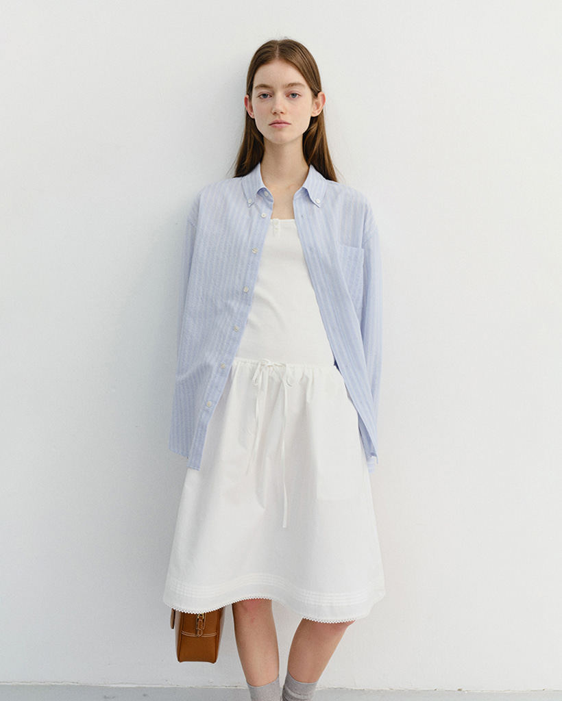 UNISEX CLASSIC STRIPED BD OVERSHIRT BLUE_UDSH6B125B1