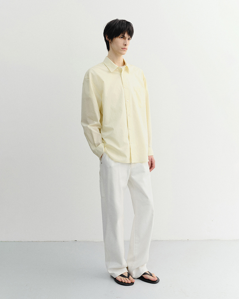 UNISEX SUMMER BREEZE STRIPED OVERSHIRT BUTTER_M_UDSH6B126Y1