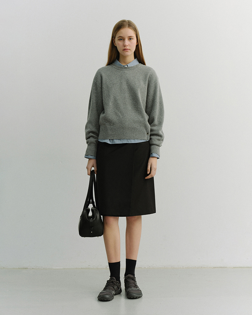 PLEATS MIDI SKIRT BLACK_UDSK6A203BK