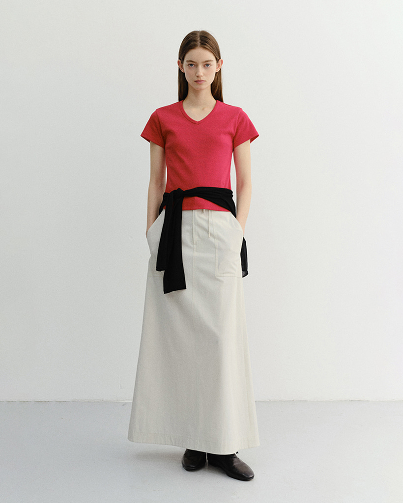 A-LINE MAXI SKIRT IVORY_UDSK6B222IV