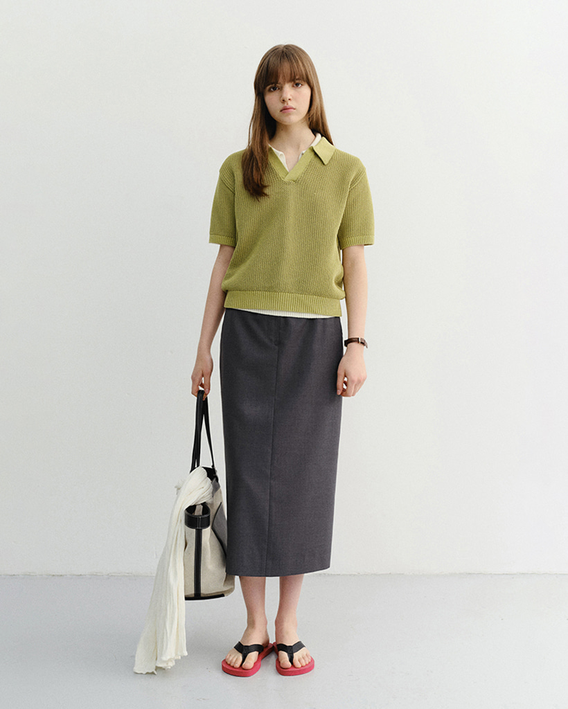 H-LINE LONG SKIRT DEEP GREY_UDSK6B233G2