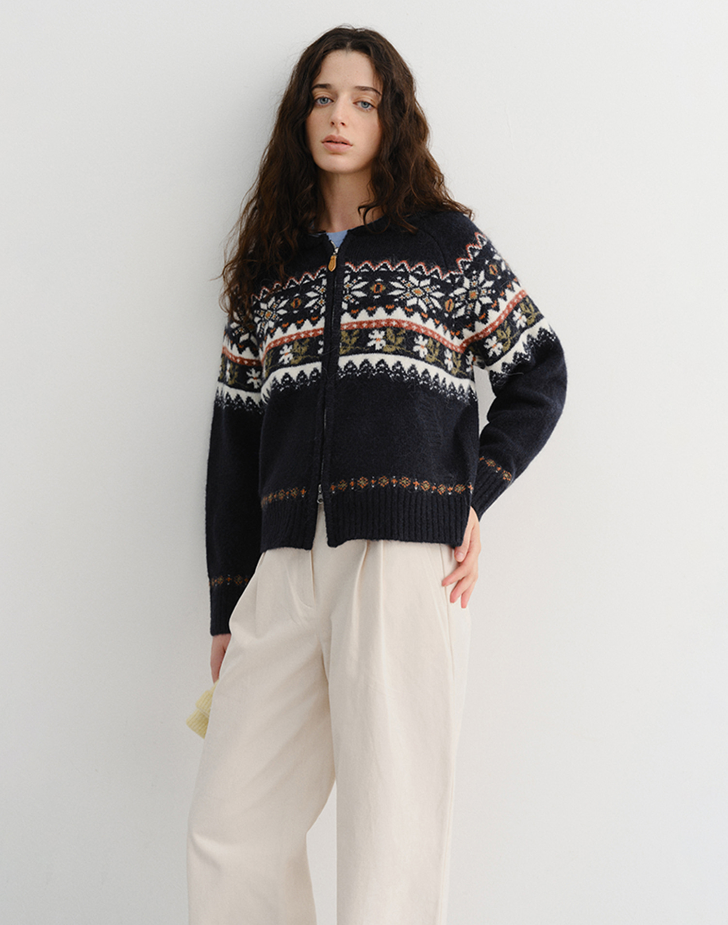 UNISEX COWICHAN CARDIGAN NAVY_UDSW5D121N2