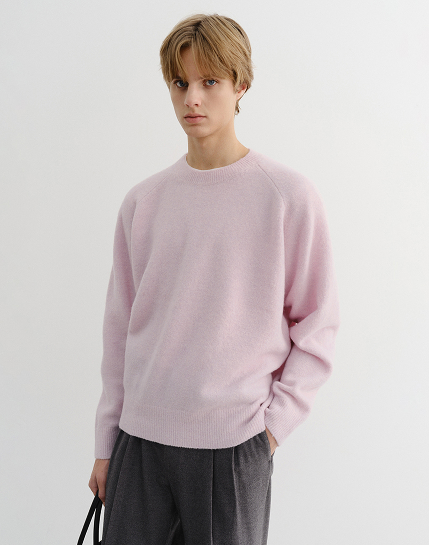 UNISEX SHAGGY DOG SWEATER SOFT PINK_M_UDSW5D128P1