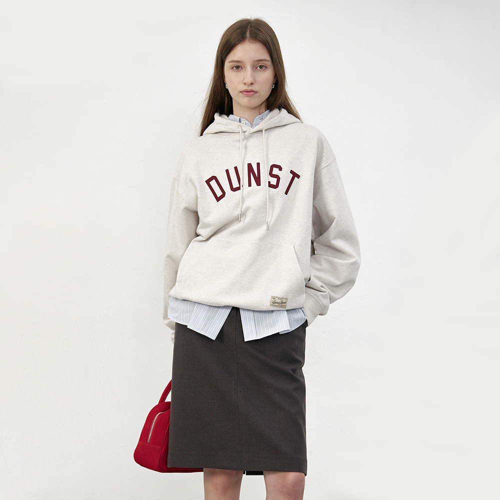 UNISEX PATCHED ARCH LOGO HOODIE OATMEAL MELANGE_UDTS5C105I1