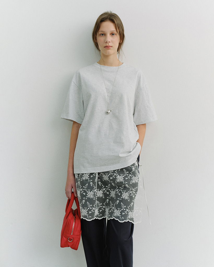 UNISEX LOOSE T-SHIRT LIGHT MELANGE GREY_UDTS6A112G1