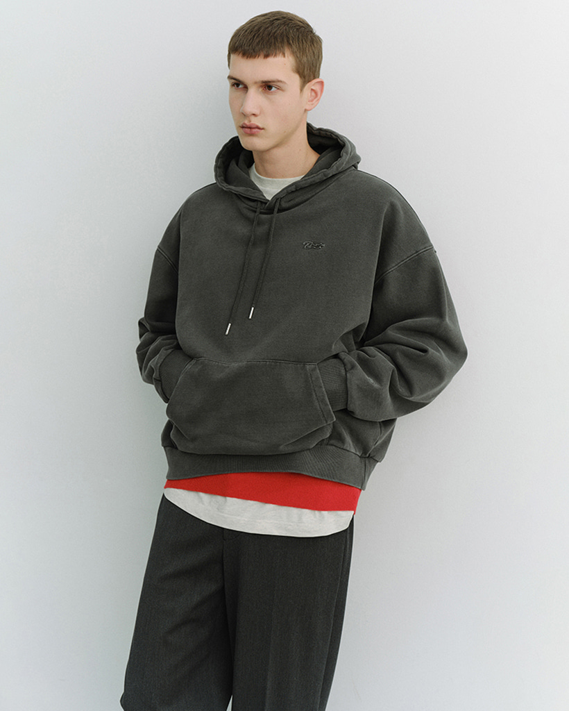 UNISEX GARMENT DYED HOODIE BLACK_M_UDTS6A113BK