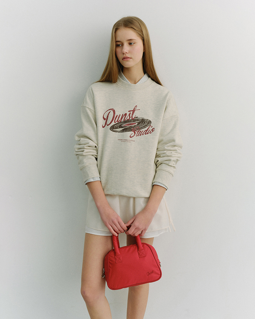 UNISEX VINYL SWEATSHIRT OATMEAL MELANGE_UDTS6A115I1