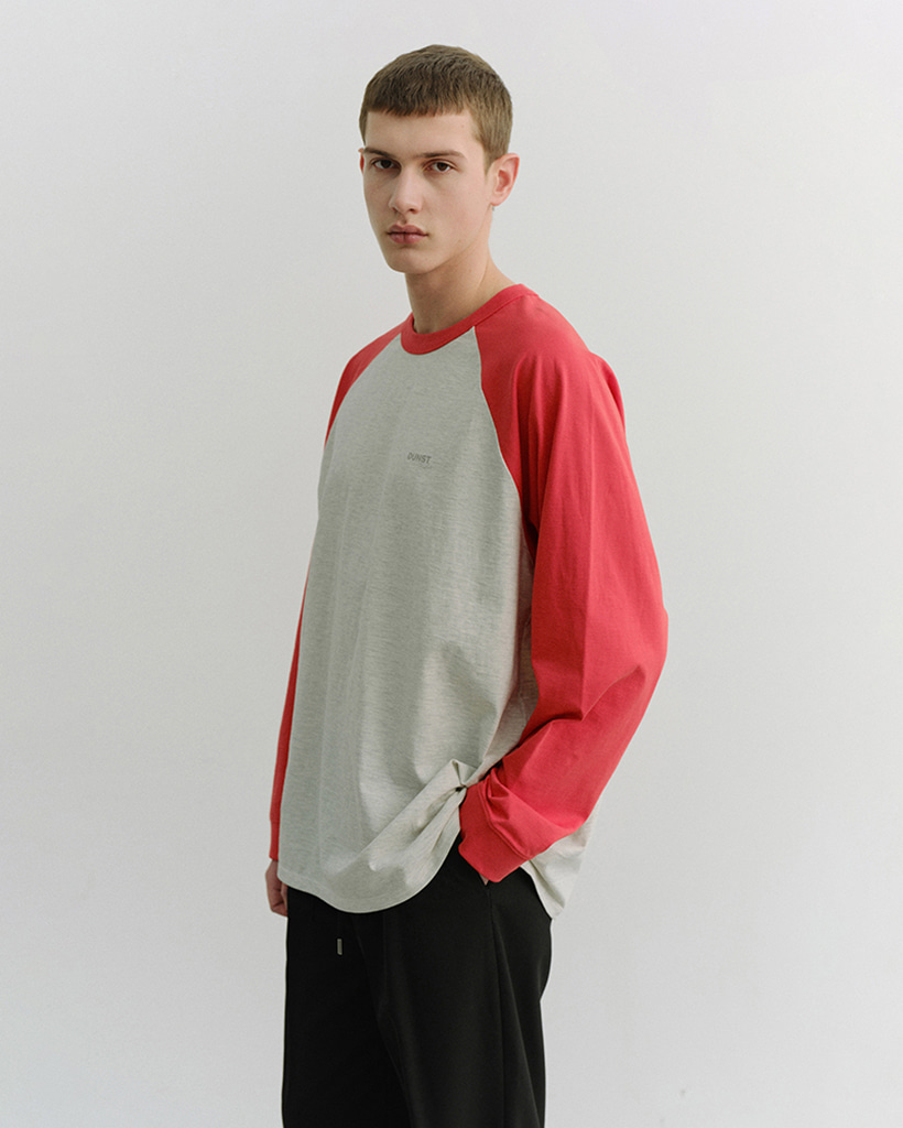 UNISEX RAGLAN T-SHIRT RED OATMEAL MELANGE_M_UDTS6A116R2