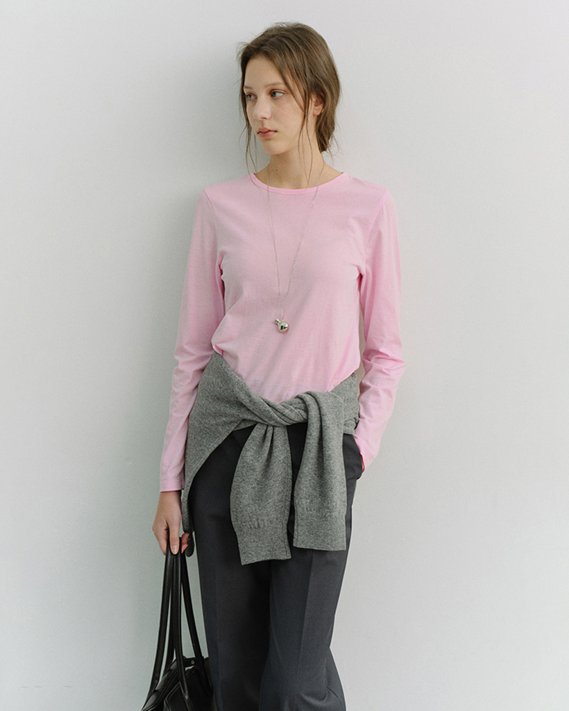 ESSENTIAL CREW-NECK T-SHIRT PINK_UDTS6A202P1